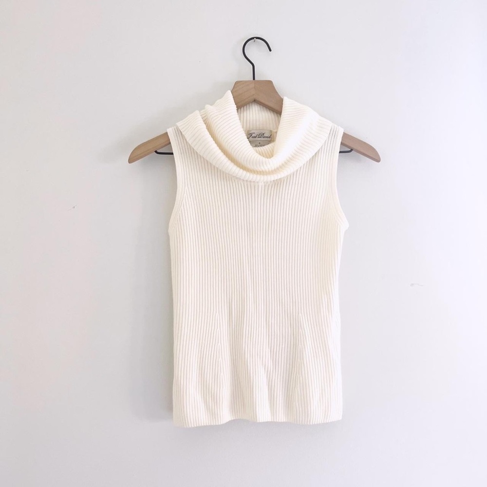 Vintage Ribbed Knit Sweater Tank Top